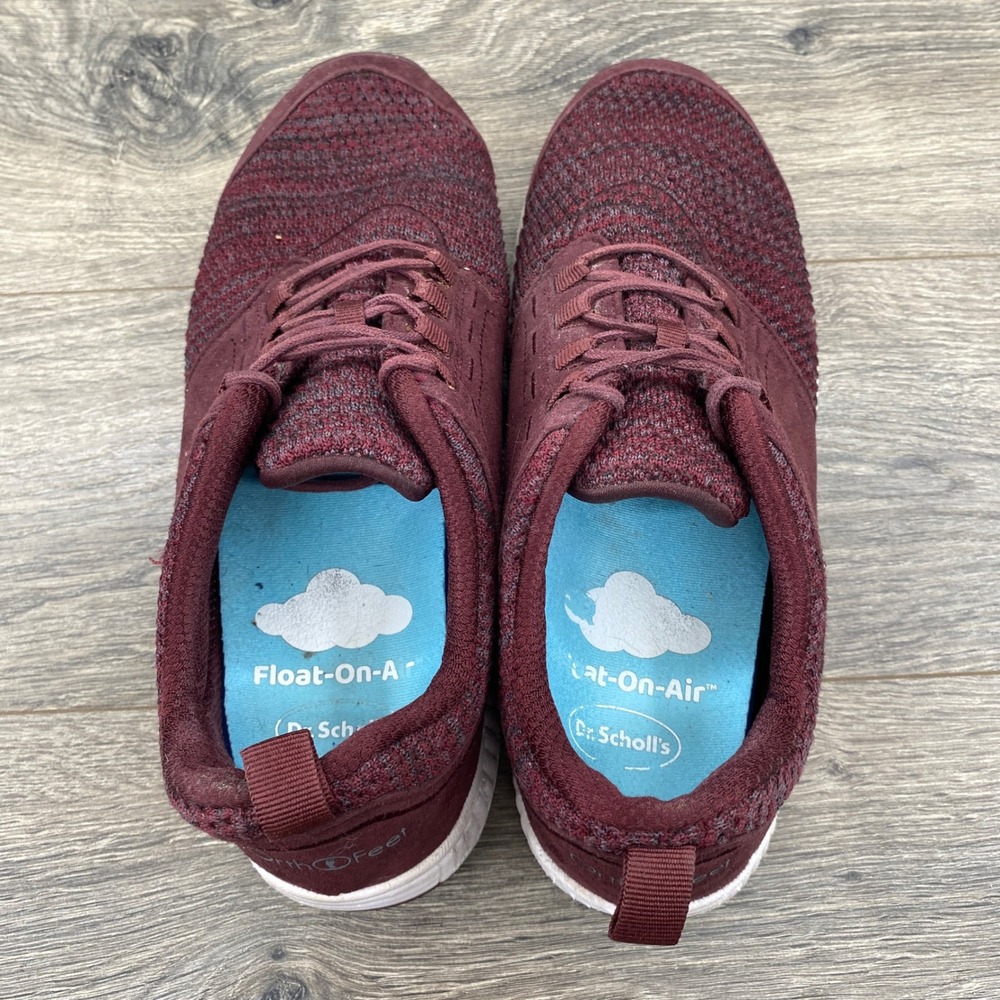 Orthofeet 845 Walking Shoes Women 10 Burgundy Knit Suede Orthopedic Sneakers - Picture 9 of 10